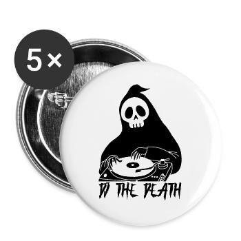 Disc Jockey of Death (Schwarz) - Buttons groß 56 mm (5er Pack) - Weiß - Vorne