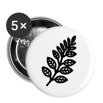 Farn - Buttons groß 56 mm (5er Pack) - Weiß - Vorne