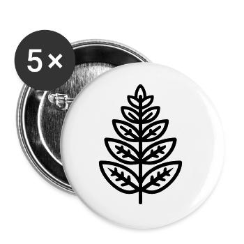 Farn - Buttons groß 56 mm (5er Pack) - Weiß - Vorne