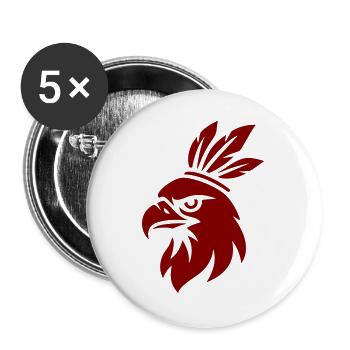 Adler mit traditionellem minimalistischem Wappen - Buttons groß 56 mm (5er Pack) - Weiß - Vorne