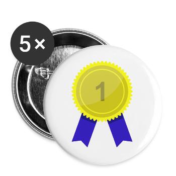 Medaille - Buttons groß 56 mm (5er Pack) - Weiß - Vorne