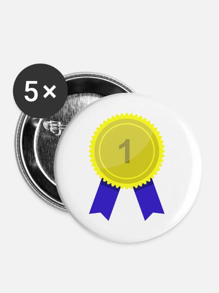 Medaille - Buttons groß 56 mm (5er Pack) - Weiß
