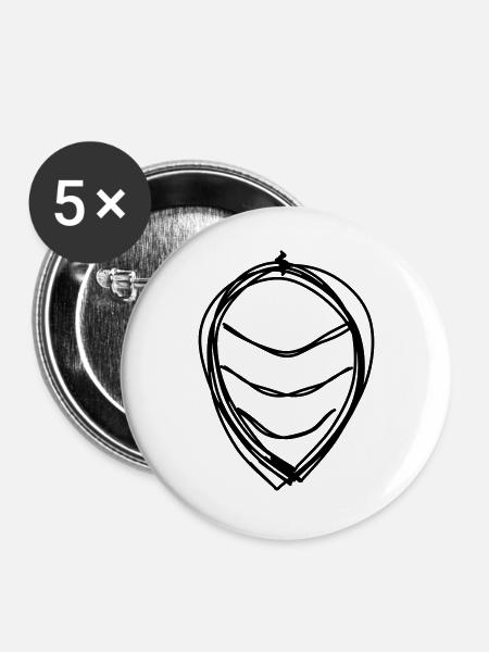 Hopfendolde handgezeichnet - Buttons groß 56 mm (5er Pack) - Weiß