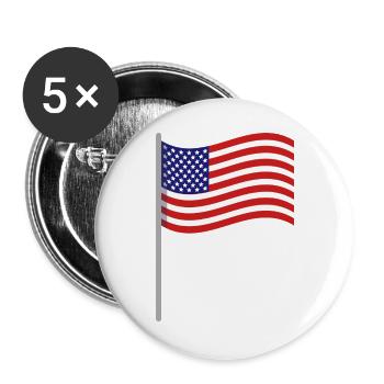 Flagge der Vereinigten Staaten - Buttons groß 56 mm (5er Pack) - Weiß - Vorne