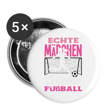 Lustiges Fußball Spruch Motiv Geschenk Fußballer - Buttons groß 56 mm (5er Pack) - Weiß - Vorne
