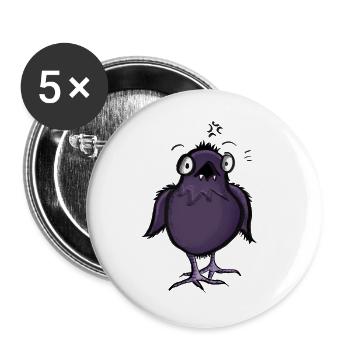 Monster Raven Charakter - Buttons groß 56 mm (5er Pack) - Weiß - Vorne