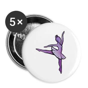 Purple Ballet Silhouette - Buttons groß 56 mm (5er Pack) - Weiß - Vorne