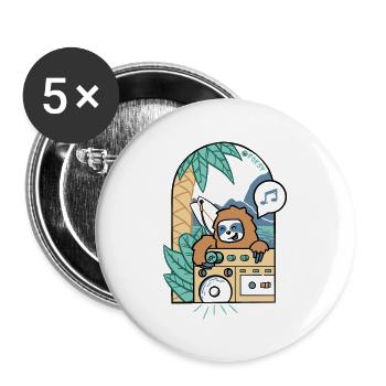 Faulheit pumpt Fettschläge an der Küste - Buttons groß 56 mm (5er Pack) - Weiß - Vorne