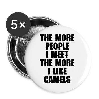 Kamel Humor Spruch - Buttons groß 56 mm (5er Pack) - Weiß - Vorne