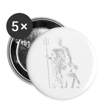 HadesTrident Wächter mit Cerber - Buttons groß 56 mm (5er Pack) - Weiß - Vorne