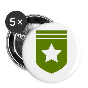 Grünes Wappenstern-Design - Buttons groß 56 mm (5er Pack) - Weiß - Vorne