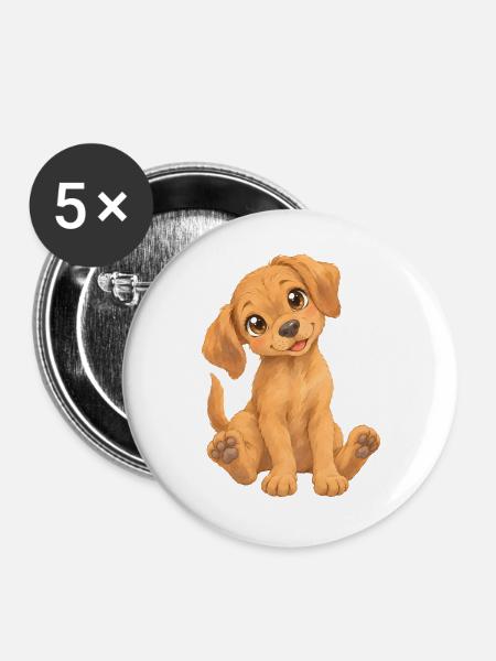 Rhodesian Ridgeback – süßer Hundewelpe - Buttons groß 56 mm (5er Pack) - Weiß
