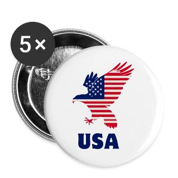 Flag verwenden - Buttons groß 56 mm (5er Pack) - Weiß - Vorne