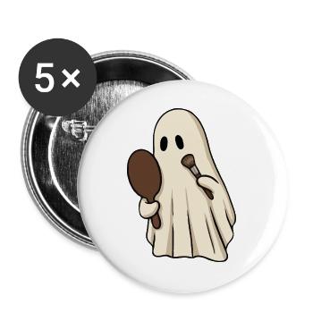 Geist macht sich bereit - Buttons groß 56 mm (5er Pack) - Weiß - Vorne