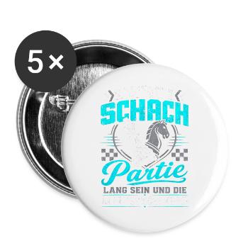  Sprüche Schachspieler Schachspiel Schachbrett - Buttons groß 56 mm (5er Pack) - Weiß - Vorne