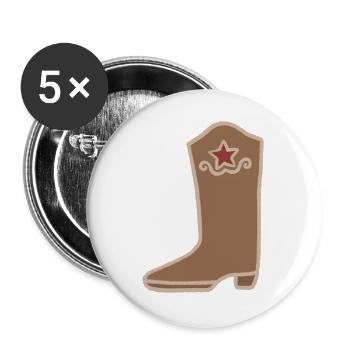 Südwestlicher Sternenstiefel - Buttons groß 56 mm (5er Pack) - Weiß - Vorne