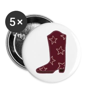 Sternen-Western-Stiefel - Buttons groß 56 mm (5er Pack) - Weiß - Vorne
