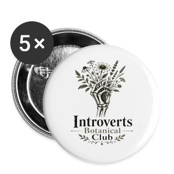 Introverts Botanischer Club - Buttons groß 56 mm (5er Pack) - Weiß - Vorne