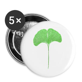 Gingko Blatt - Buttons groß 56 mm (5er Pack) - Weiß - Vorne