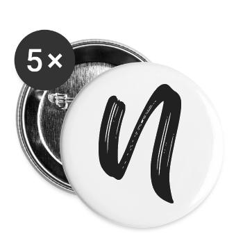 N - Buttons groß 56 mm (5er Pack) - Weiß - Vorne