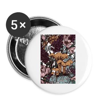 Pfifferlinge - Buttons groß 56 mm (5er Pack) - Weiß - Vorne