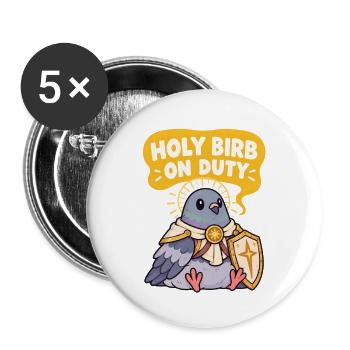 Heilige Taube im Dienst - Buttons groß 56 mm (5er Pack) - Weiß - Vorne