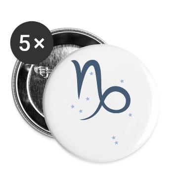 Sternzeichen Steinbock - Buttons groß 56 mm (5er Pack) - Weiß - Vorne