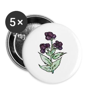 Purple Bloom Botanicals - Buttons groß 56 mm (5er Pack) - Weiß - Vorne
