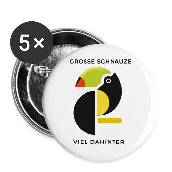 Geometrischer Toucan im Neonstil Große Schnautze  - Buttons groß 56 mm (5er Pack) - Weiß - Vorne
