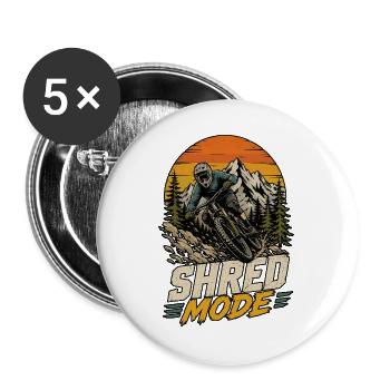  MTB-BIKE MOUNTAINBIKER Mountainbike Zubehör - Buttons groß 56 mm (5er Pack) - Weiß - Vorne