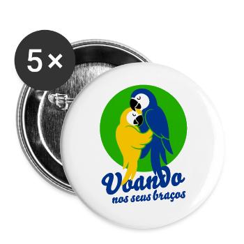 Voando nos seus braços – Romantisches Statement - Buttons groß 56 mm (5er Pack) - Weiß - Vorne