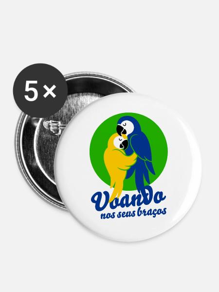 Voando nos seus braços – Romantisches Statement - Buttons groß 56 mm (5er Pack) - Weiß
