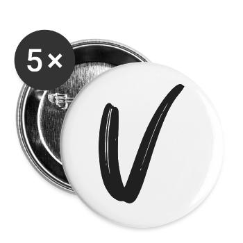 V - Buttons groß 56 mm (5er Pack) - Weiß - Vorne