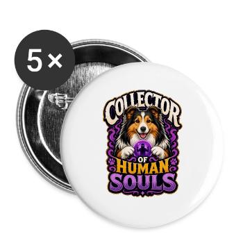 Shetland Shepherd - Buttons groß 56 mm (5er Pack) - Weiß - Vorne