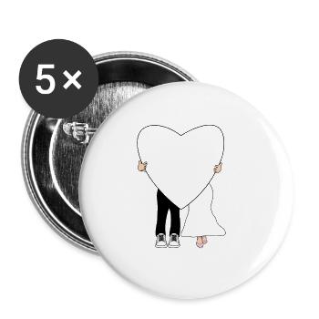Love Language – Couple Heart - Buttons groß 56 mm (5er Pack) - Weiß - Vorne