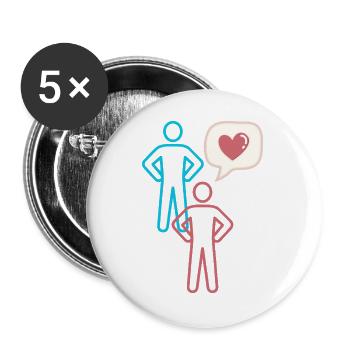 Reden wir von Liebe - Buttons groß 56 mm (5er Pack) - Weiß - Vorne