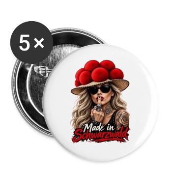 Schwarzwald Rebellin - Buttons groß 56 mm (5er Pack) - Weiß - Vorne