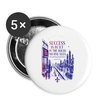 Success Quote – Focus, Discipline & Motivation - Buttons groß 56 mm (5er Pack) - Weiß - Vorne