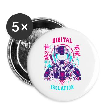 404 User Not Found Techwear Cyberpunk-Design - Buttons groß 56 mm (5er Pack) - Weiß - Vorne
