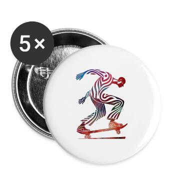 Tribal Skateboard Colorful - Buttons groß 56 mm (5er Pack) - Weiß - Vorne