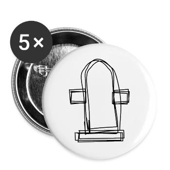 Hydrant handgezeichnet - Buttons groß 56 mm (5er Pack) - Weiß - Vorne