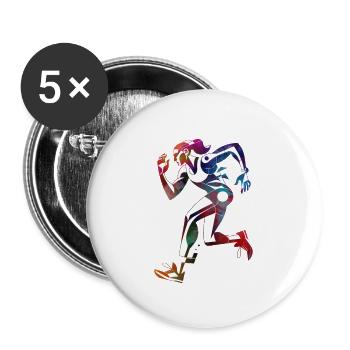 Läufer - Buttons groß 56 mm (5er Pack) - Weiß - Vorne