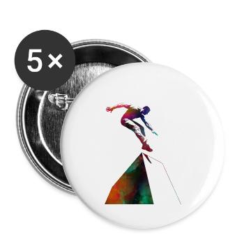 Parkour-Sportkunst - Buttons groß 56 mm (5er Pack) - Weiß - Vorne