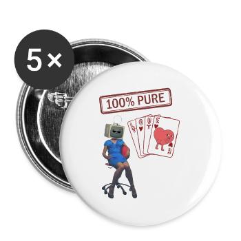 TechHeart Liebeskarten - Buttons groß 56 mm (5er Pack) - Weiß - Vorne