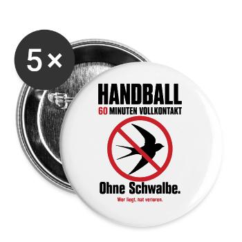 Handball Shirt – 60 Minuten Vollkontakt - Buttons groß 56 mm (5er Pack) - Weiß - Vorne