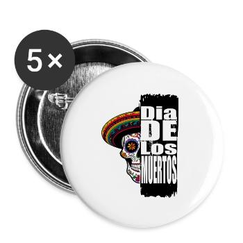 Dia de los Muertos - Buttons groß 56 mm (5er Pack) - Weiß - Vorne