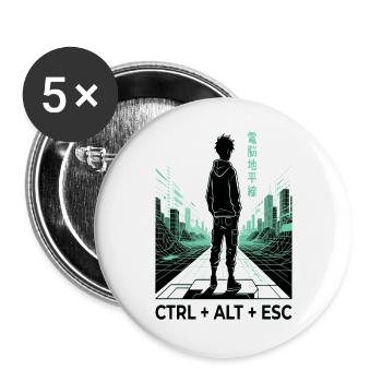 Neongrid Cyberpunk CTRL ALT ESC - Buttons groß 56 mm (5er Pack) - Weiß - Vorne