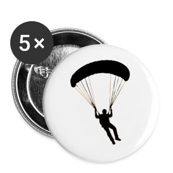 Paragleiter Silhouette - Buttons groß 56 mm (5er Pack) - Weiß - Vorne