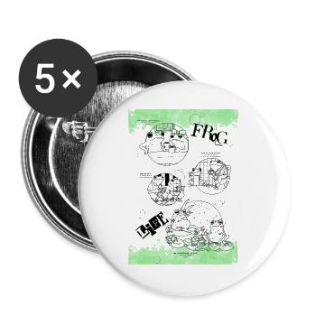 Funny Frog life - Buttons groß 56 mm (5er Pack) - Weiß - Vorne
