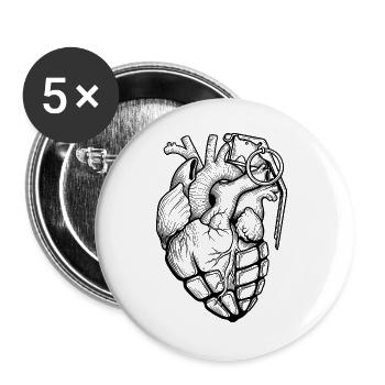 Anatomische grenade_coeur_ - Buttons groß 56 mm (5er Pack) - Weiß - Vorne